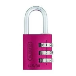 ABUS Cadenas Rouge - Combinaison 3 Chiffres - Aluminium