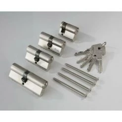 Jeu De Cylindres De Fermeture 4 Pièces Avec 5 Clés Sans Fraisage De Sécurité Latéral Abus