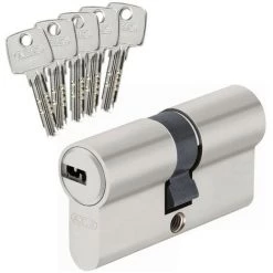 Cylindre Haute Sécurité Abus EC-S 35x35mm Nickele Mat Varie, 5 Clés, Débrayable