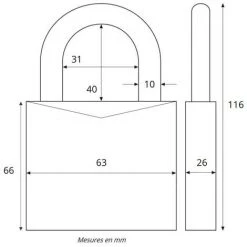 Cadenas ABUS à Combinaison 158/65 - Alu -ABUS store 18370920 3