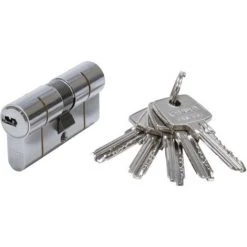 ABUS Cylindre D6 PS 30 X 35 Nickelé Avec Protection Par Pré-casse 5 Clés Réversibles Et Code Card