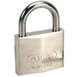 ABUS Cadenas à Clés Corps Laiton Chromé Anse Inox Type 84 IB 50