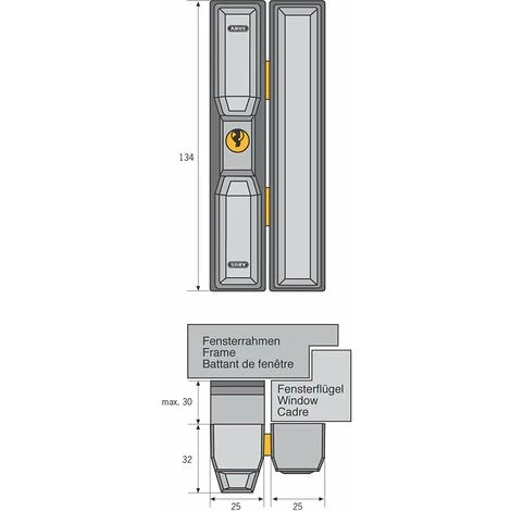 Abus 35232 FTS 88 W Verrou De Fenêtre Battante à Clé Blanc Ivre Avec Cales 0027532, 134 6 Abus 35232 FTS 88 W Verrou De Fenêtre Battante à Clé Blanc Ivre Avec Cales 0027532, 134 – Image 4