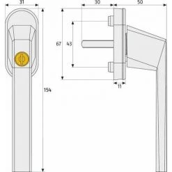 Abus FG110 W 592218 Poignée Poignée De Fenêtre Verrouillable Blanc