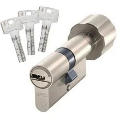 Cylindre à Bouton 30x30 Mm Haute Sécurité ABUS BRAVUS 2000 Avec 3 Clés