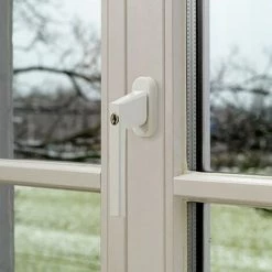 Poignée De Fenêtre à Clé FG120 Acier Mat Blanc ABUS -ABUS store 40402591 2