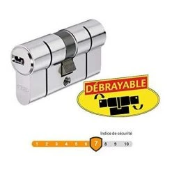 Cylindre De S�curit� � Double Embrayage 40X40Mm Laiton Nickel� D66 Abus D66 N 40/40 -ABUS store 42135577 5