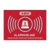 AUTOCOLLANTS D'AVERTISSEMENT ''SYSTÈME D'ALARME'' ABUS AU1423 ROUGE, BLANC (L X H) 74 MM X 52.5 MM