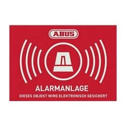 AUTOCOLLANTS D'AVERTISSEMENT ''SYSTÈME D'ALARME'' ABUS AU1423 ROUGE, BLANC (L X H) 74 MM X 52.5 MM