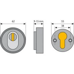ABUS Protège Cylindre RHZS 415 Or - Or