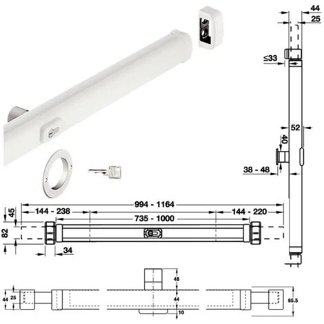 ABUS Barre Transversale Très Haute Sécurité 2600 Blanc - Blanc 6 ABUS Barre Transversale Très Haute Sécurité 2600 Blanc - Blanc – Image 4