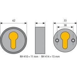 ABUS Protège Cylindre RH 15mm Alu - Alu