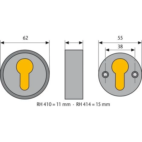 ABUS Protège Cylindre RH 15mm Alu - Alu 3 ABUS Protège Cylindre RH 15mm Alu - Alu