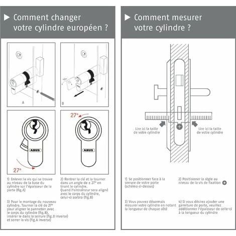 ABUS Cylindre Porte E50 30x40 Mm Barillet De Serrure Double Entrée Doré 3 Clés 4 ABUS Cylindre Porte E50 30x40 Mm Barillet De Serrure Double Entrée Doré 3 Clés â Image 2