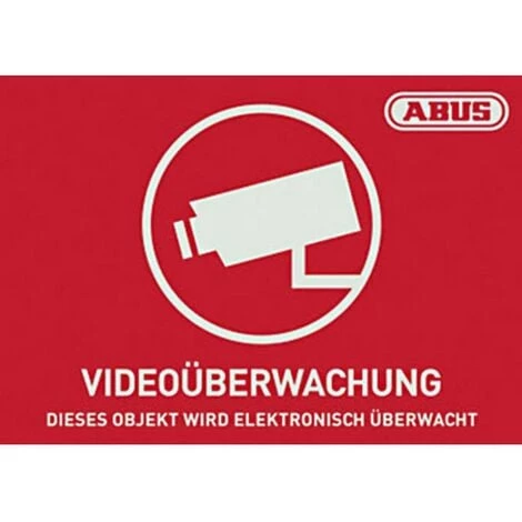 ABUS AU1420 Etiquette Davertissement Vidéosurveillance Langues Allemand (l X H) 148 Mm X 105 Mm - Rouge, Blanc 3 ABUS AU1420 Etiquette Davertissement Vidéosurveillance Langues Allemand (l X H) 148 Mm X 105 Mm - Rouge, Blanc