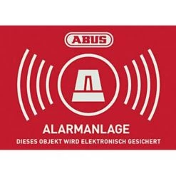 ABUS AU1422 Etiquette Davertissement Système Dalarme Langues Allemand (l X H) 148 Mm X 105 Mm - Rouge, Blanc